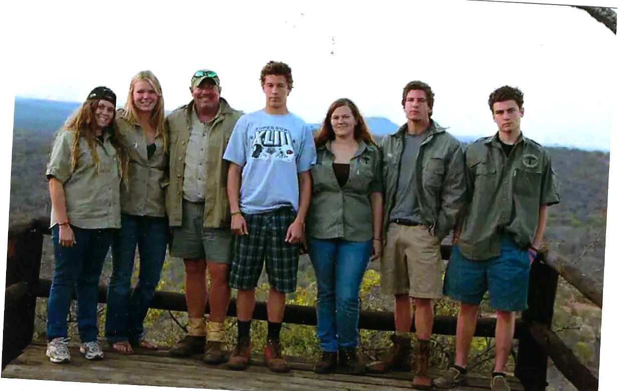 Diane with family and companions at a scenic overlook